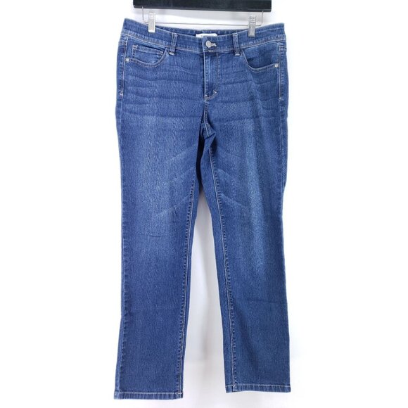 White House Black Market Denim - White House Black Market Womens Size 8 Straight Leg Denim Jeans Blue Mid-Rise